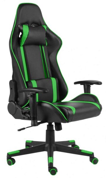 VidaXL Gamer Szék - Zöld-Fekete - PVC - Ergonomikus