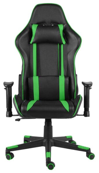 VidaXL Gamer Szék - Zöld-Fekete - PVC - Ergonomikus