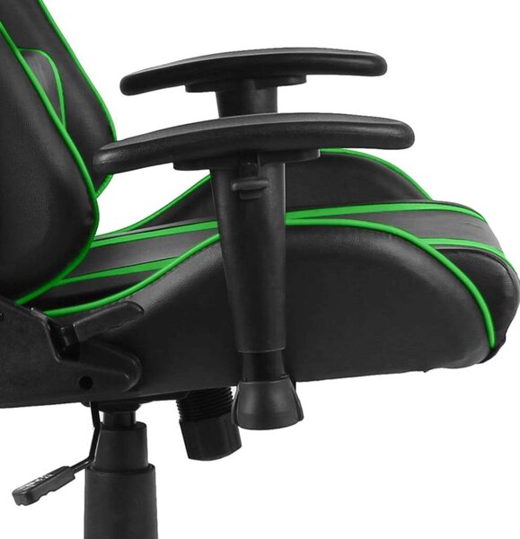 VidaXL Gamer Szék - Zöld-Fekete - PVC - Ergonomikus
