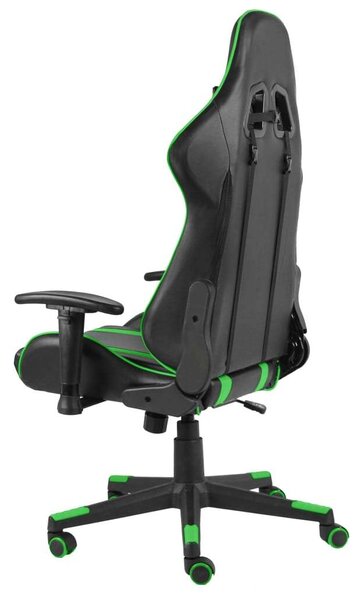 VidaXL Gamer Szék - Zöld-Fekete - PVC - Ergonomikus