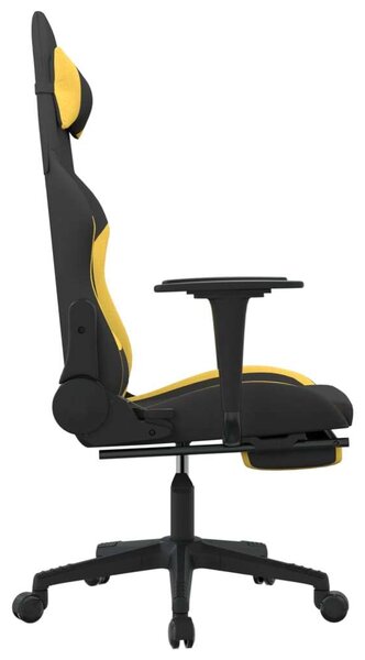 Gamer Szék - Fekete-Sárga - Állítható - Lábtartóval