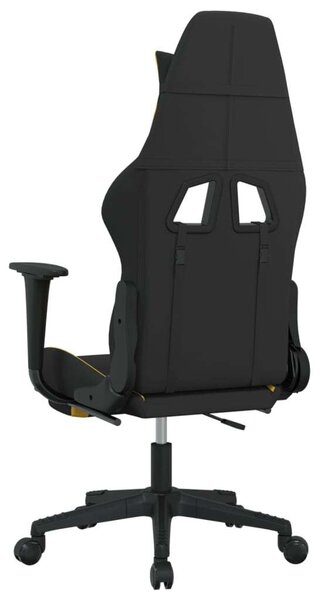 Gamer Szék - Fekete-Sárga - Állítható - Lábtartóval