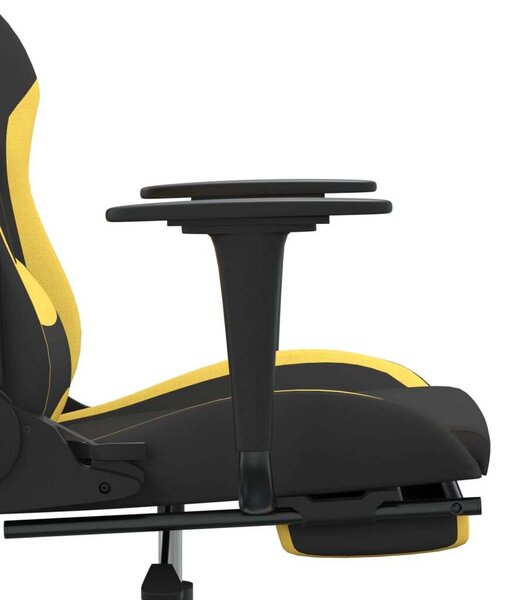 Gamer Szék - Fekete-Sárga - Állítható - Lábtartóval