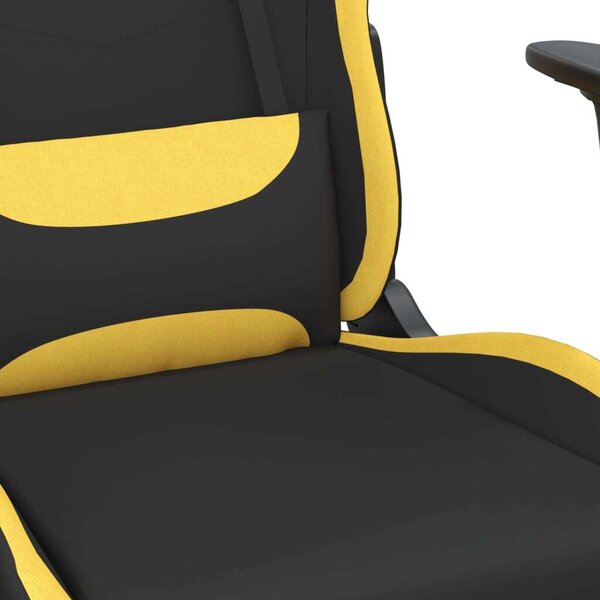 Gamer Szék - Fekete-Sárga - Állítható - Lábtartóval