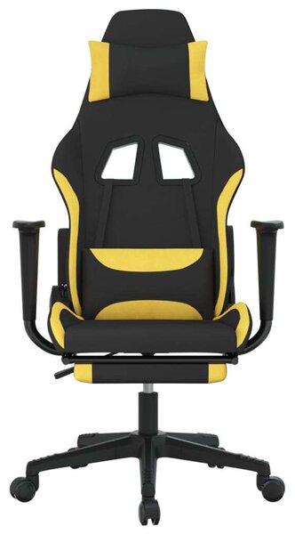 Gamer Szék - Fekete-Sárga - Állítható - Lábtartóval