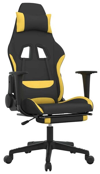 Gamer Szék - Fekete-Sárga - Állítható - Lábtartóval