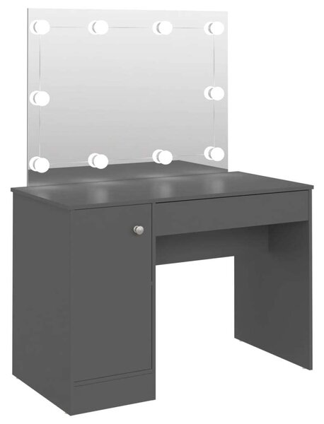 LED-es Sminkasztal - Szürke - 110x55x145 cm