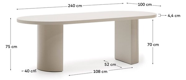 Étkezőasztal 100x240 cm Nealy – Kave Home