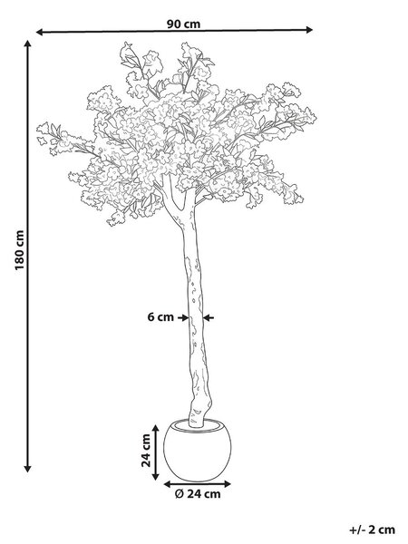 Műnövény CHERRY TREE 180 cm Fehér