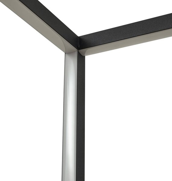 Lindby LED álló világítás Birta, polc, 155 cm, fekete, fém, dimmelhető, Fekete, Nappali / Étkező, fém, Modern