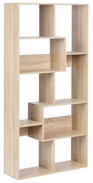6 szintes könyvespolc CHATEH 180 cm Világosbarna