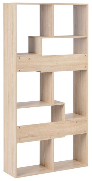 6 szintes könyvespolc CHATEH 180 cm Világosbarna