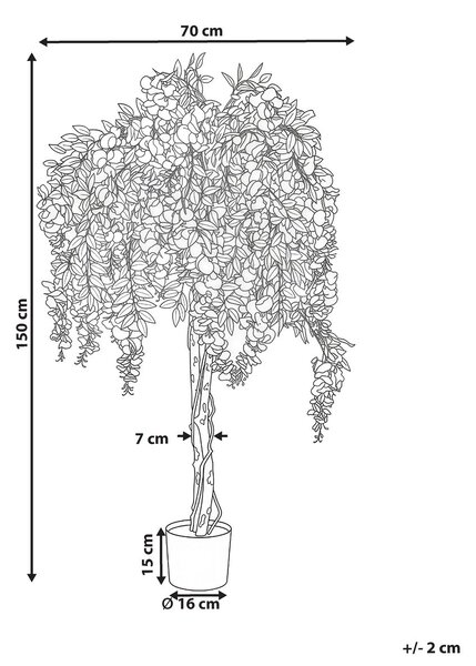 Műnövény WISTERIA TREE 150 cm Zöld