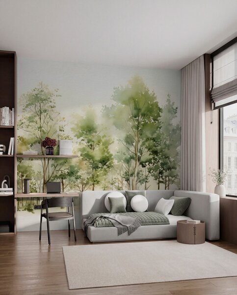 Fotótapéta Akvarell lombhullató erdő, Természet fotótapéta, w05180 : Uwalls.hu