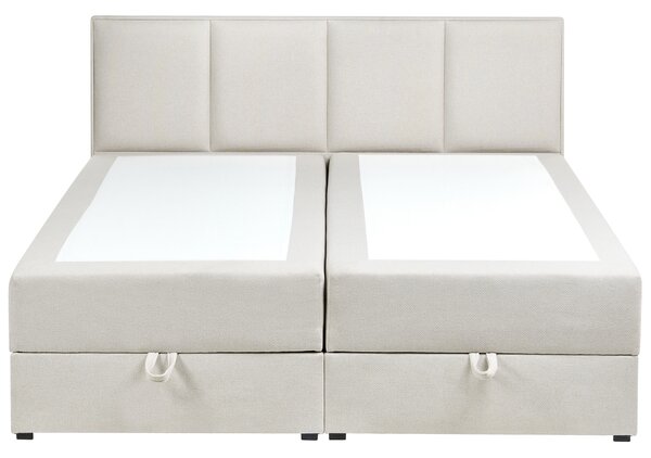 Boxspring ágy tárolóval BARONET Törtfehér 160 x 200 cm