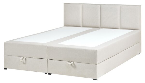 Boxspring ágy tárolóval BARONET Törtfehér 160 x 200 cm
