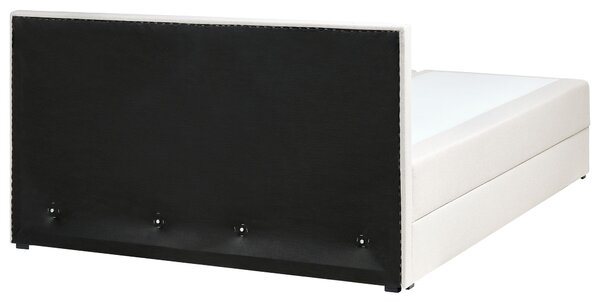 Boxspring ágy tárolóval BARONET Törtfehér 160 x 200 cm