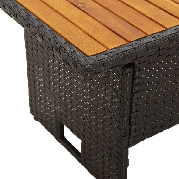 VidaXL Kerti Asztal - Akácfa és Polirattan - 100x50x43/63 cm