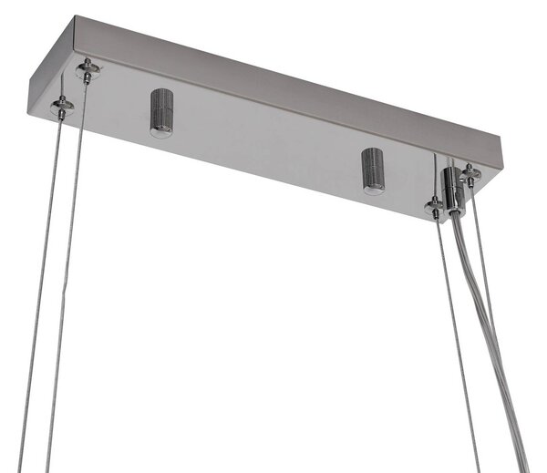 Lucande Bellora lógó világítás, 101 cm, rozsdamentes acél, kristály, dimmelhető, Króm / ezüst, Nappali / Étkező, Kristály, Modern