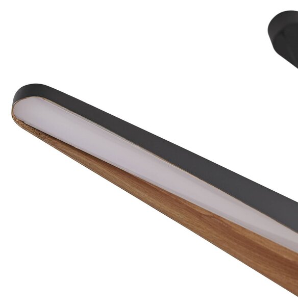 Lucande LED függő világítás Clavit, fekete, 140 cm, dimmelhető, dimmelhető, Fekete, Nappali / Étkező, fém, Modern