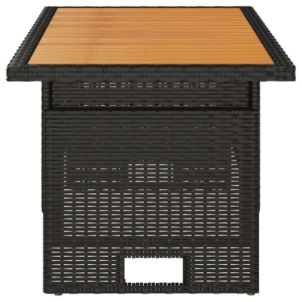 VidaXL Kerti Asztal - Akácfa és Polirattan - 100x50x43/63 cm