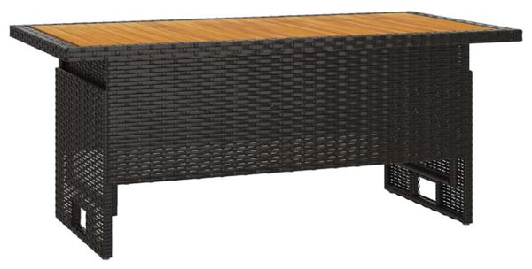 VidaXL Kerti Asztal - Akácfa és Polirattan - 100x50x43/63 cm