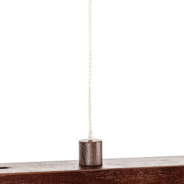 Lucande Nihalo LED lógó lámpa, diófa, 122 cm, dimmelhető, CCT, dimmelhető, Sötét fa, Nappali / Étkező, Fa, Vidéki otthon / Rusztikus