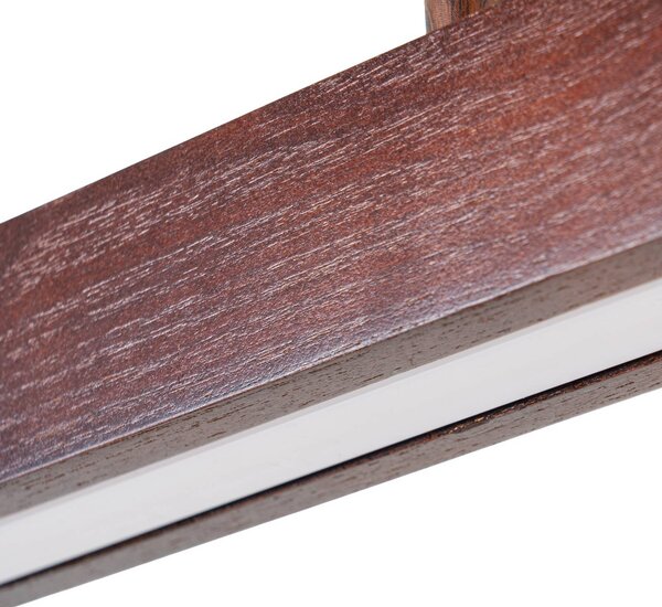 Lucande Nihalo LED lógó lámpa, diófa, 122 cm, dimmelhető, CCT, dimmelhető, Sötét fa, Nappali / Étkező, Fa, Vidéki otthon / Rusztikus