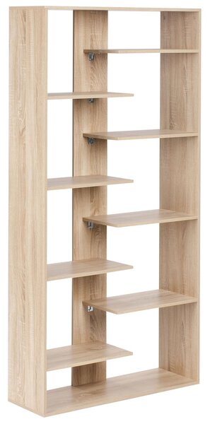 8 szintes könyvespolc FONTAS 180 cm Világosbarna
