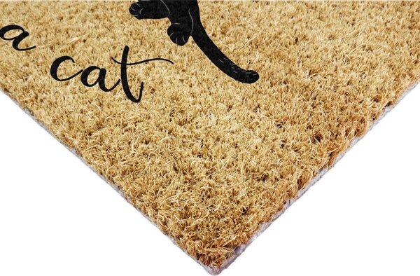 Kókuszrost lábtörlő 40x60 cm Life Is Better With a Cat – Artsy Doormats