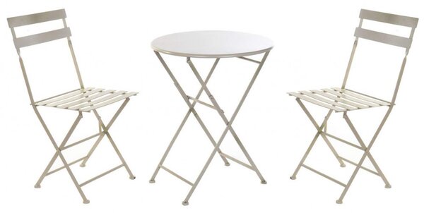 Asztal, szett, 3db-os, fém, 60x60x70, összecsukható, szürke