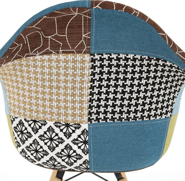 KONDELA Fotel, patchwork/bükk, TOBO 4 NEW