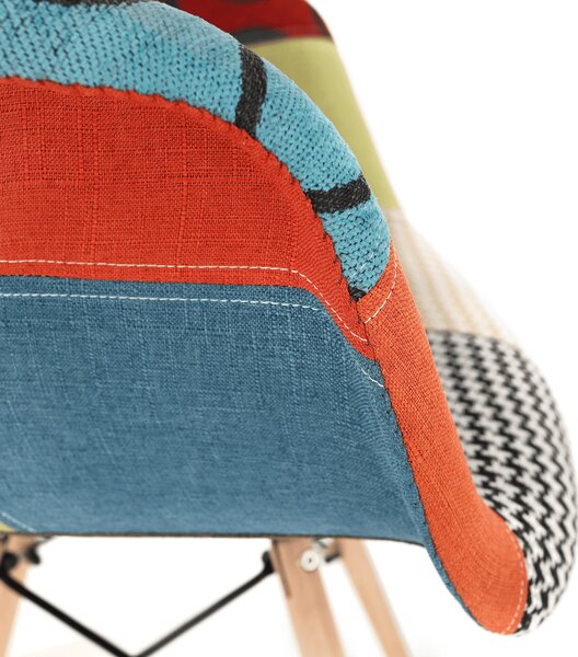 KONDELA Fotel, patchwork/bükk, TOBO 4 NEW