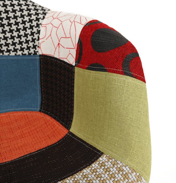 KONDELA Fotel, patchwork/bükk, TOBO 4 NEW