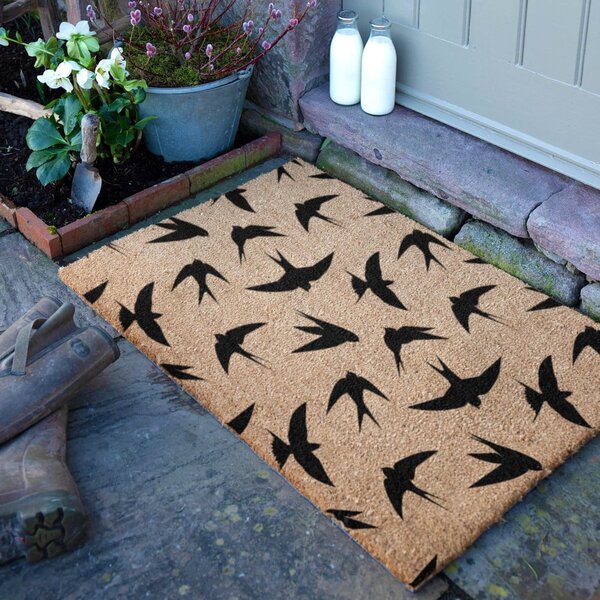 Kókuszrost lábtörlő 40x60 cm Swallows – Artsy Doormats