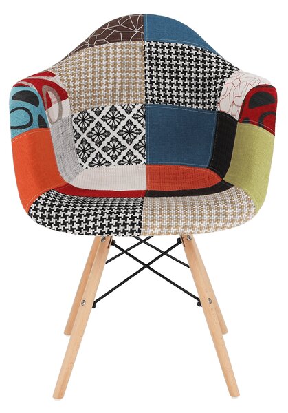 KONDELA Fotel, patchwork/bükk, TOBO 4 NEW