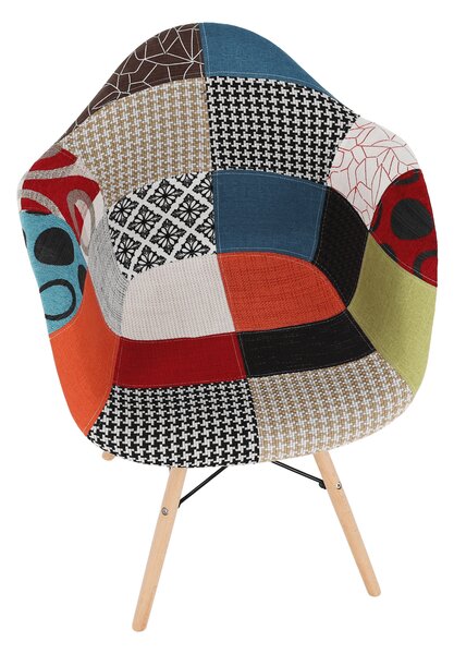 KONDELA Fotel, patchwork/bükk, TOBO 4 NEW