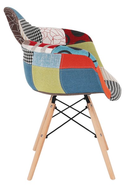 KONDELA Fotel, patchwork/bükk, TOBO 4 NEW