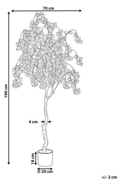 Műnövény CHERRY TREE 190 cm Rózsaszín