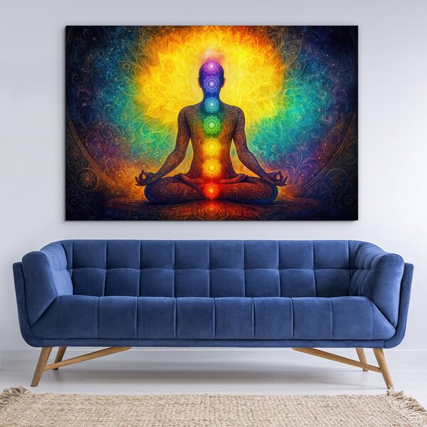 DUBLEZ | Fából készült meditációs kép - Jóga és csakrák | Prémium UV nyomtatás