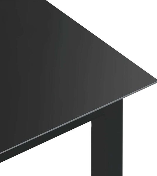 Modern Kerti Asztal - Alumínium Üveg - Fekete - 150x90 cm