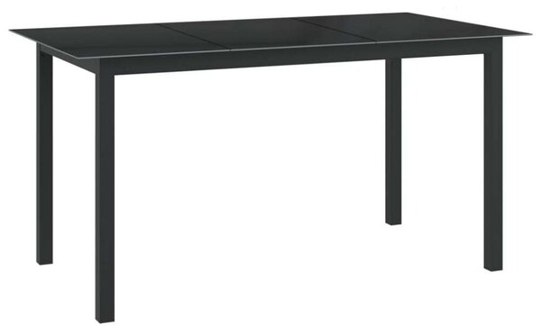 Modern Kerti Asztal - Alumínium Üveg - Fekete - 150x90 cm