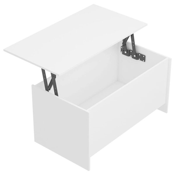 Modern Fehér Emeletes Dohányzóasztal - Tárolóval - 102x55.5x52.5 cm