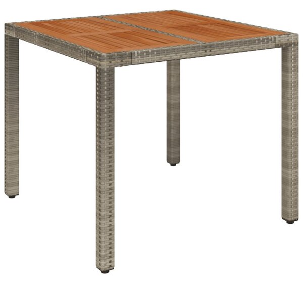 Kertasztal - Polyrattan - 90x90cm - Szürke