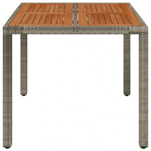 Kertasztal - Polyrattan - 90x90cm - Szürke