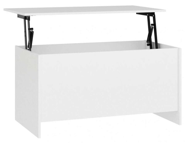 Modern Fehér Emeletes Dohányzóasztal - Tárolóval - 102x55.5x52.5 cm