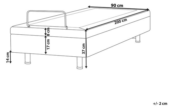 Állítható ágy fejtámla nélkül DUKE 90 x 200 cm Világosszürke