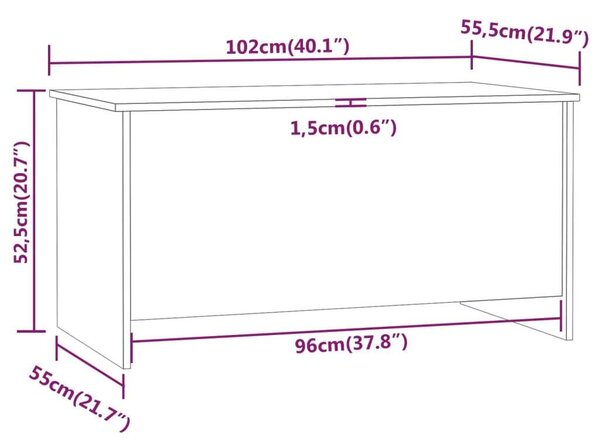 Modern Fehér Emeletes Dohányzóasztal - Tárolóval - 102x55.5x52.5 cm