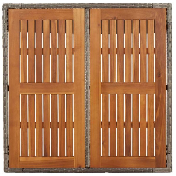 Kertasztal - Polyrattan - 90x90cm - Szürke