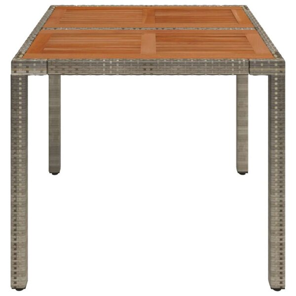 Kertasztal - Polyrattan - 90x90cm - Szürke